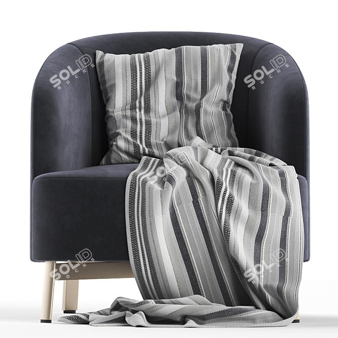 Elegant Porada Copine Armchair 3D model image 3