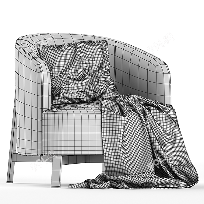 Elegant Porada Copine Armchair 3D model image 4