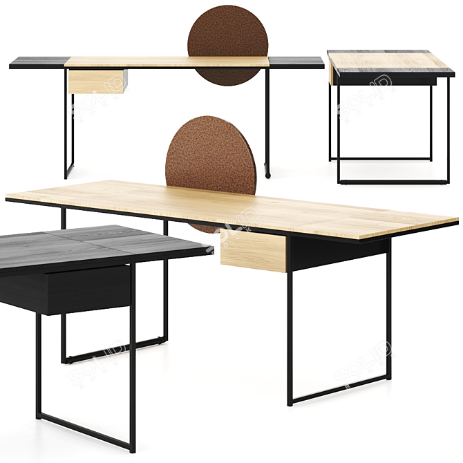 Macis Extendible Desk Table 3D model image 1