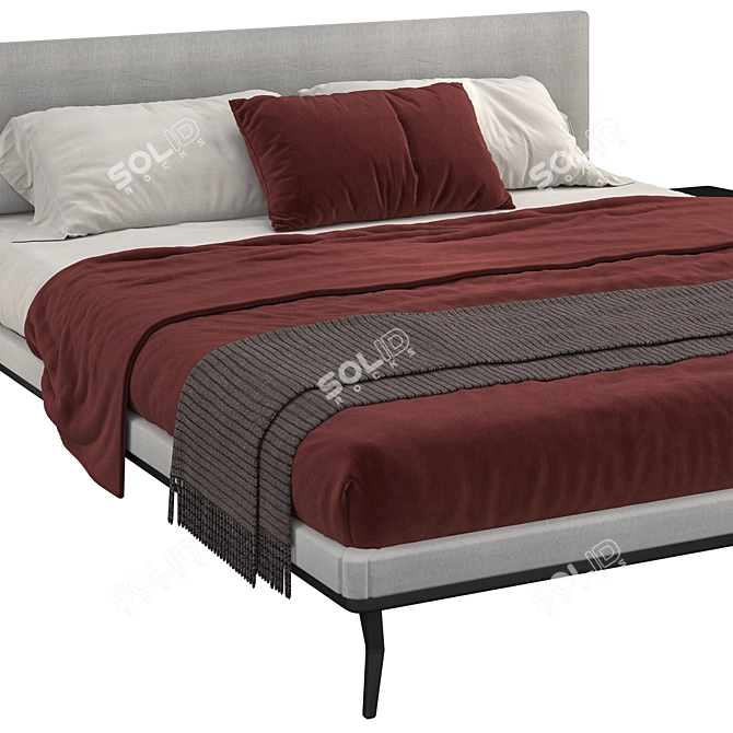 Luxury Italian B&B Italia Atoll Bed 3D model image 2