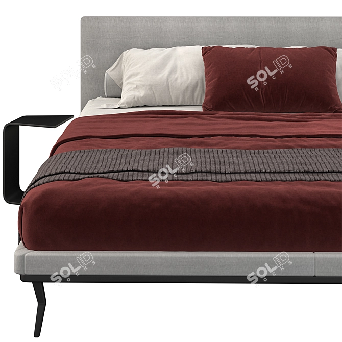 Luxury Italian B&B Italia Atoll Bed 3D model image 3