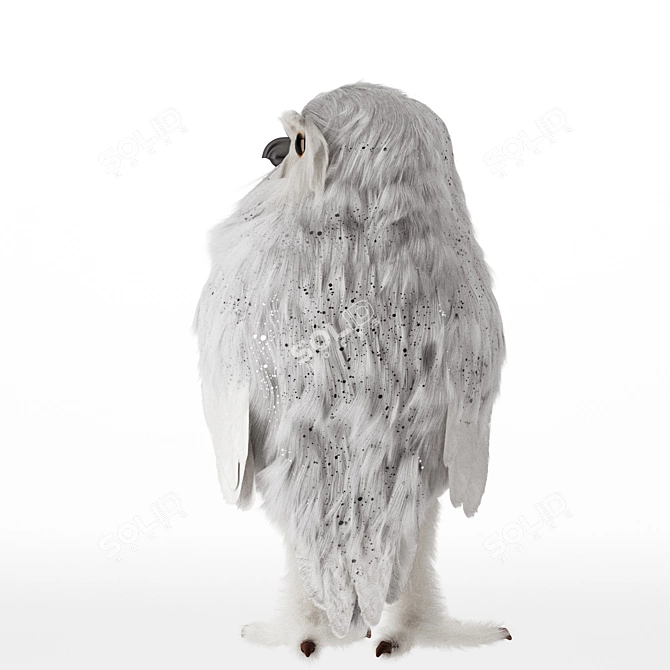 Artificial White Owl Sculpture 3D model image 3