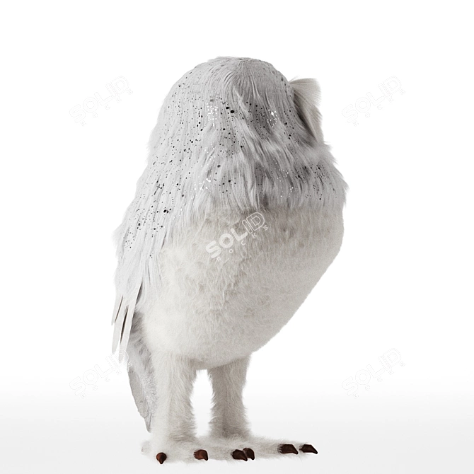 Artificial White Owl Sculpture 3D model image 4