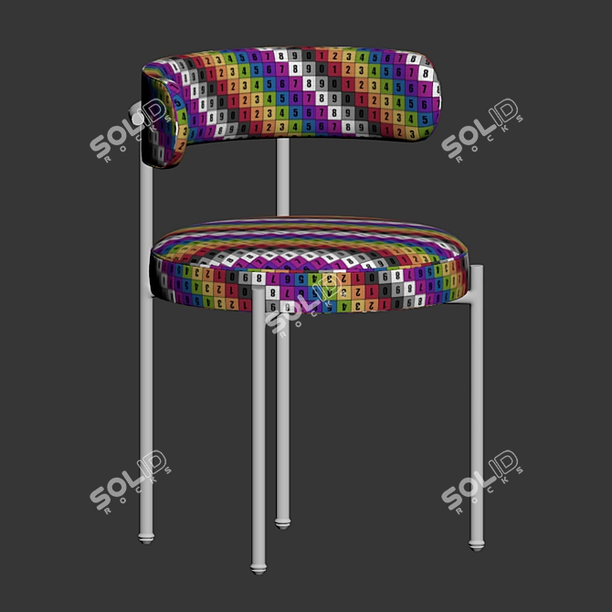 Elegant Ivory Dining Chair 3D model image 3