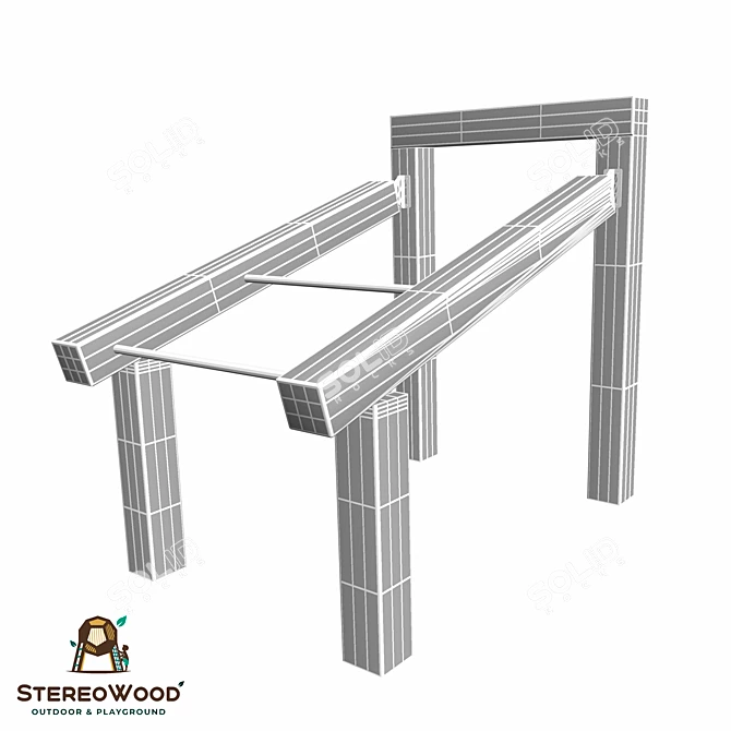 NaturePlay CWS042: Wooden & Metal Playground Set 3D model image 3