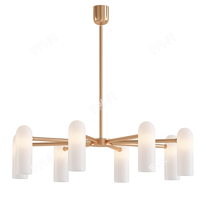 Elegant Brass Round Chandelier 3D model image 1