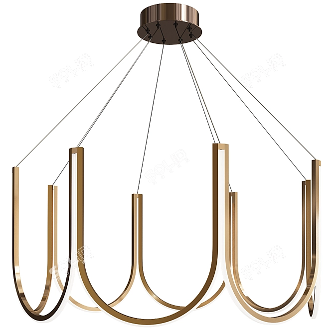 U-Shaped LED Chandelier Pendant Light 3D model image 1