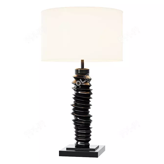 Elegant Bronze Finish Table Lamp 3D model image 1