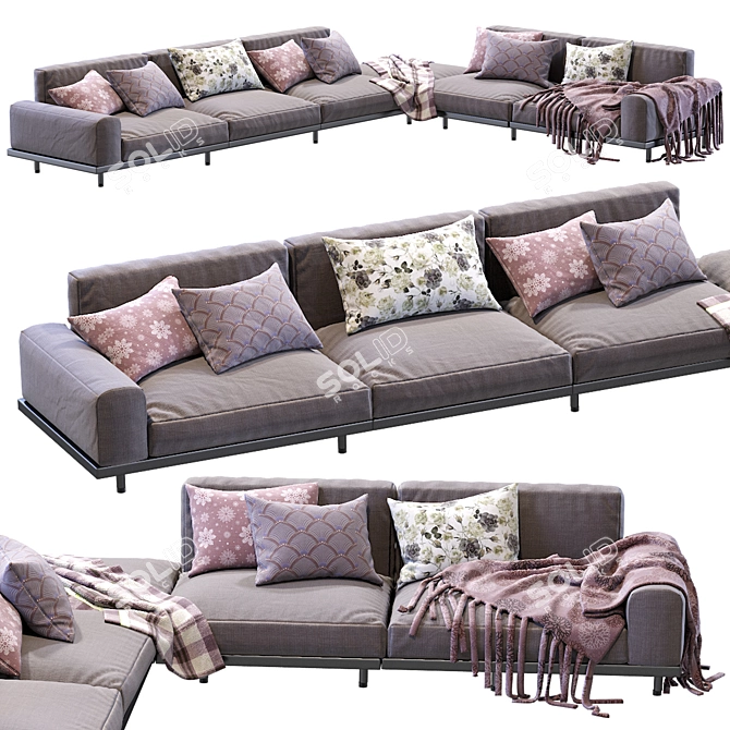 Modern Italian Design: Arflex Naviglio Sofa 3D model image 1