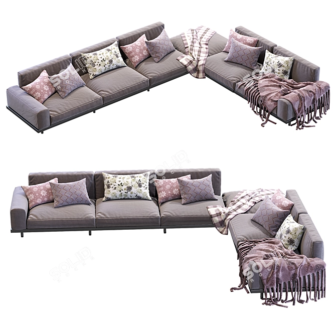 Modern Italian Design: Arflex Naviglio Sofa 3D model image 3