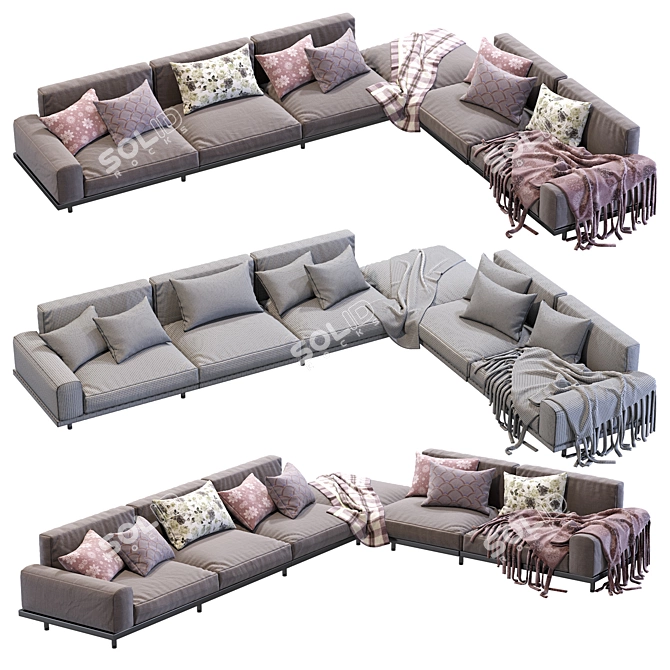 Modern Italian Design: Arflex Naviglio Sofa 3D model image 5