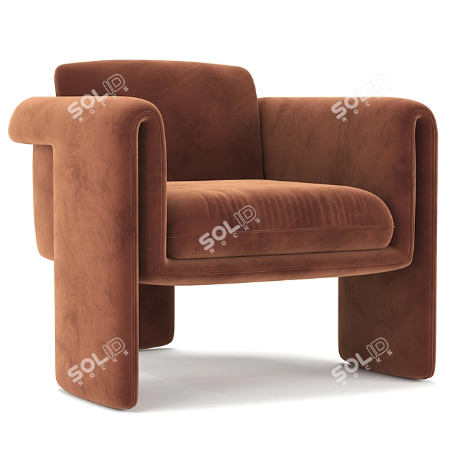 Luxury Velvet Chair - Floria 3D model image 1