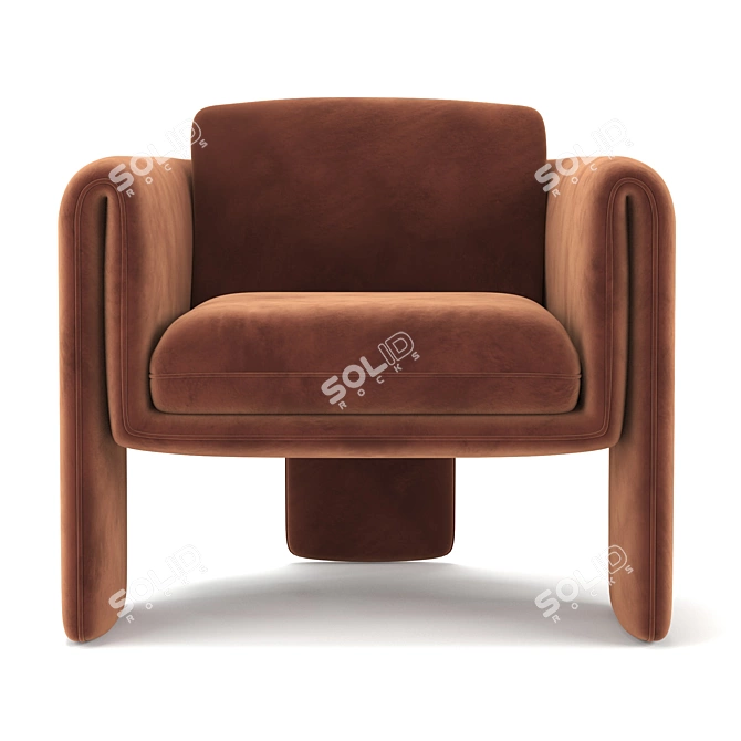 Luxury Velvet Chair - Floria 3D model image 3