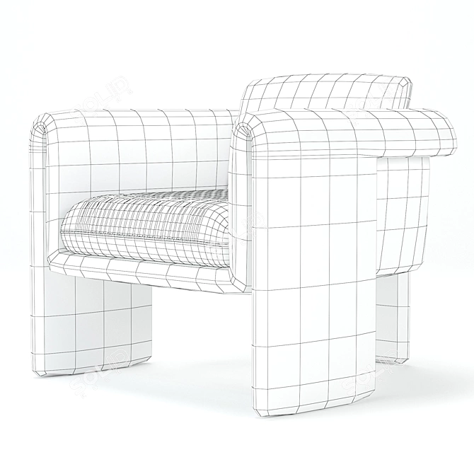 Luxury Velvet Chair - Floria 3D model image 4