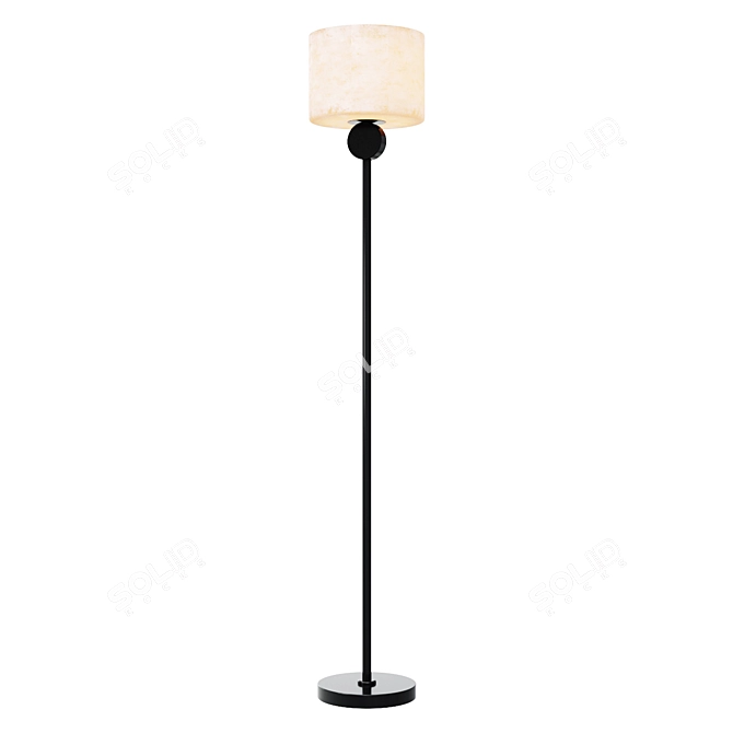 Elegant Bronze Etruscan Floor Lamp 3D model image 1