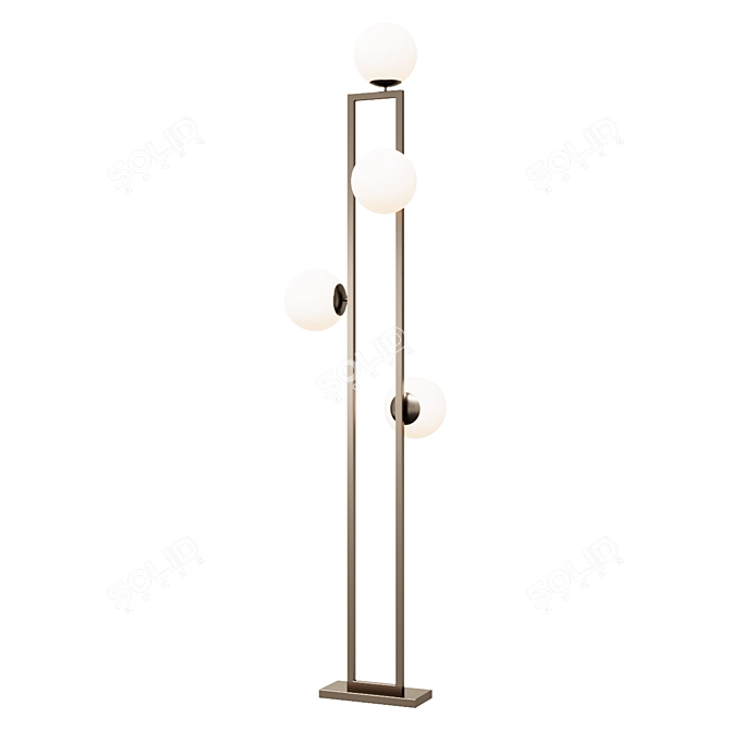 Elegant Brass Finish Pascal Floor Lamp 3D model image 1