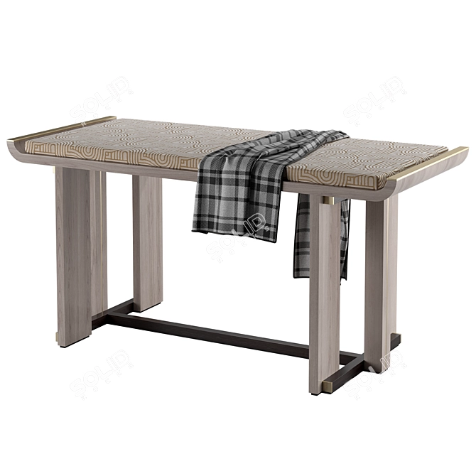 Elegant Ginza Upholstered Bench 3D model image 1