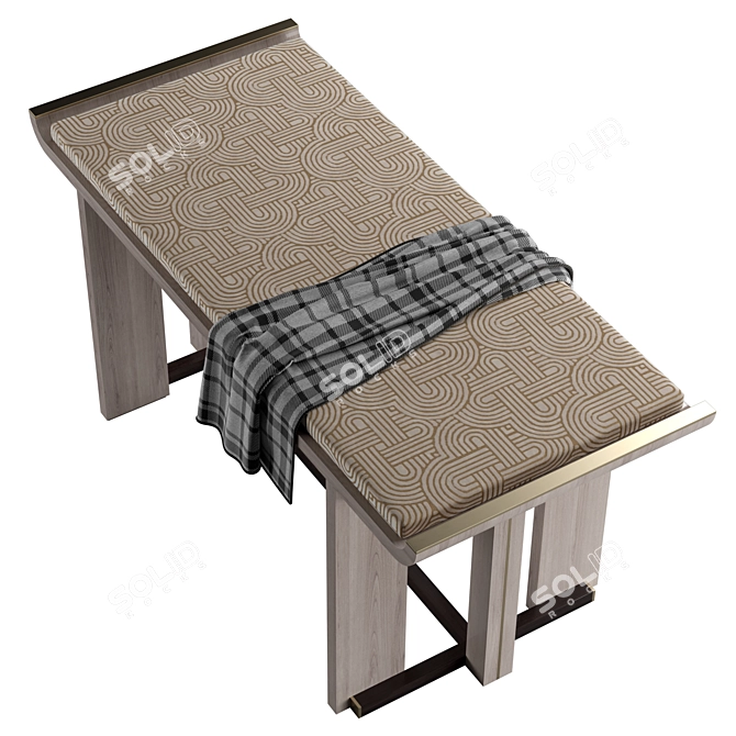 Elegant Ginza Upholstered Bench 3D model image 3