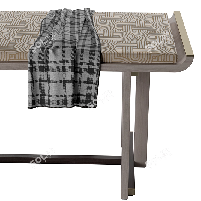 Elegant Ginza Upholstered Bench 3D model image 5