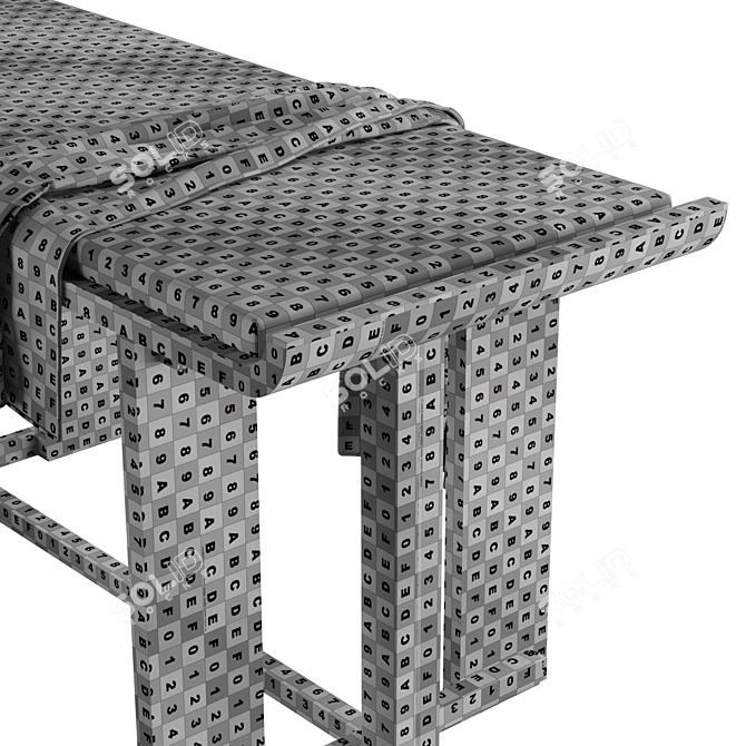 Elegant Ginza Upholstered Bench 3D model image 7