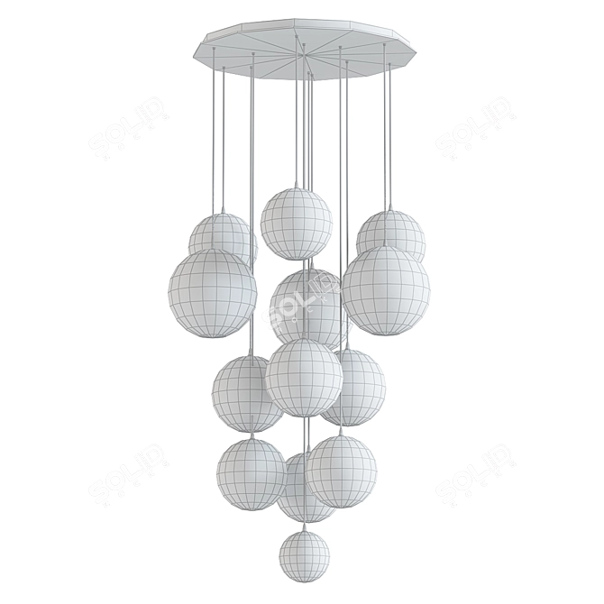 Contemporary Brass Chandelier 3D model image 2