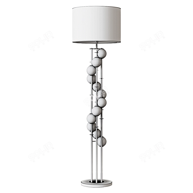 Elegant Eichholtz Crystal Floor Lamp 3D model image 2