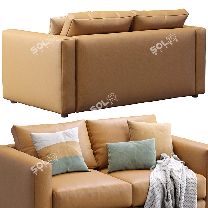 Modern Leather Sofa by Ikea 3D model image 5