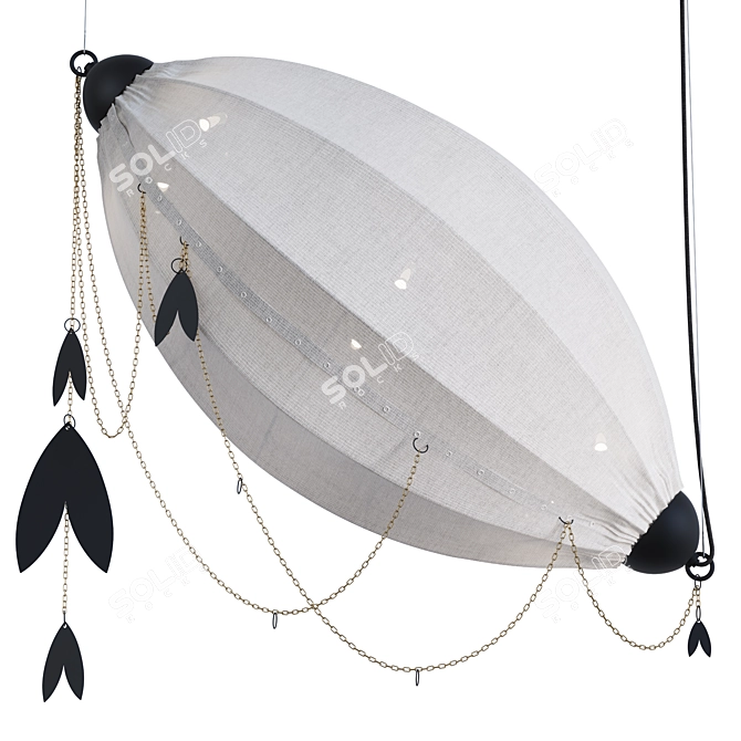 Chrysalis Brass and Steel Chandelier 3D model image 1