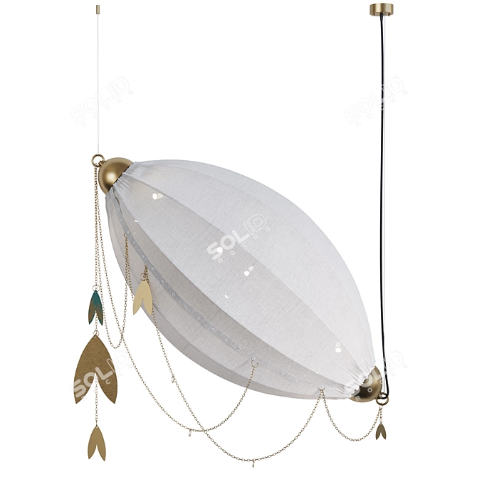 Chrysalis Brass and Steel Chandelier 3D model image 4