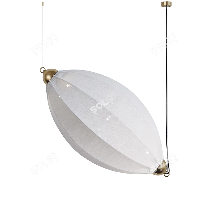 Chrysalis Brass and Steel Chandelier 3D model image 6