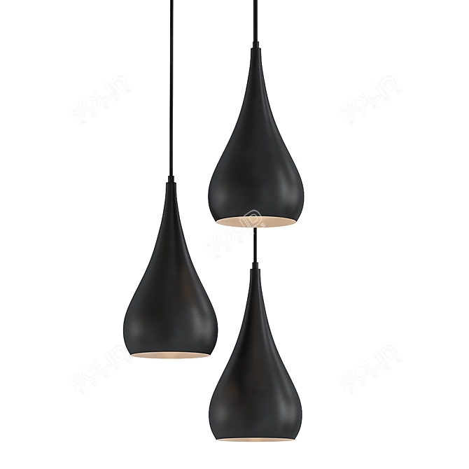 Modern Islesford 3-Light Pendant 3D model image 1