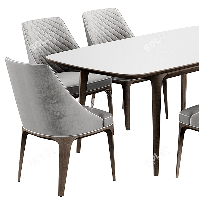 Mido Convertible Dining Set: Table & Chairs 3D model image 3