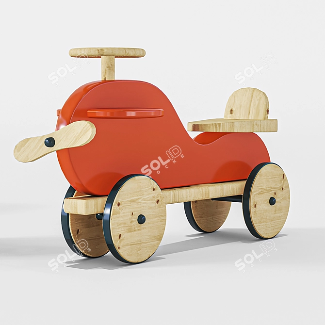 Wooden Car Dice Cup Robot Toy 3D model image 3