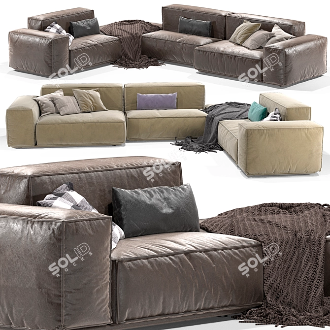 Minimalist Arflex Sofa 3D model image 1