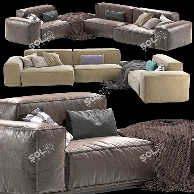 Minimalist Arflex Sofa 3D model image 6