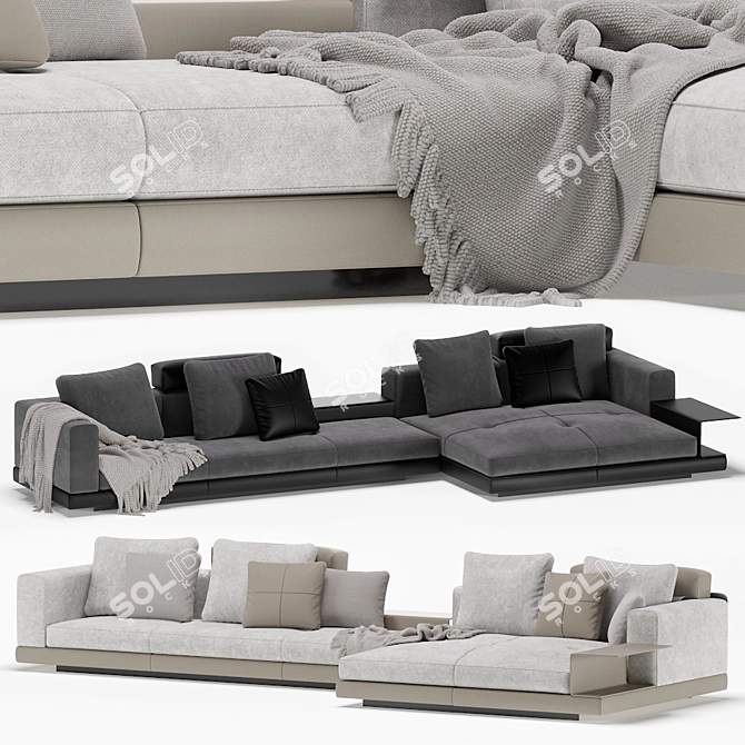 Elegant Modular Connery Sofa 3D model image 1