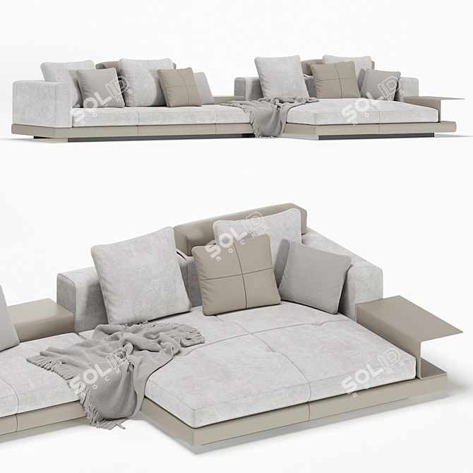 Elegant Modular Connery Sofa 3D model image 3