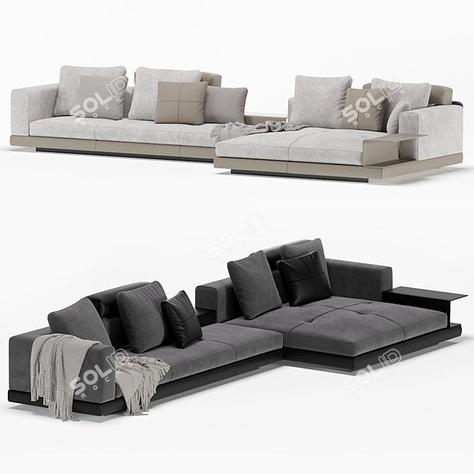 Elegant Modular Connery Sofa 3D model image 4