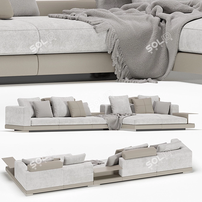 Elegant Modular Connery Sofa 3D model image 5