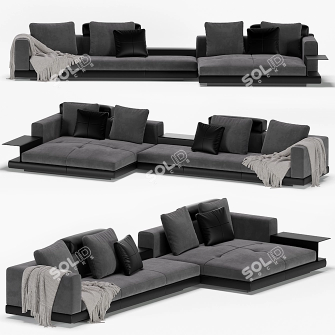 Elegant Modular Connery Sofa 3D model image 6