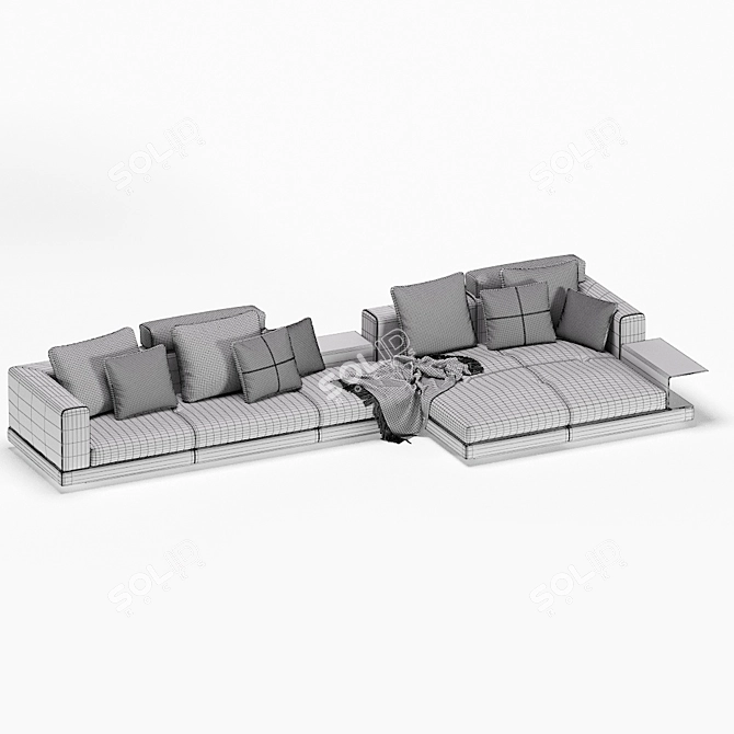 Elegant Modular Connery Sofa 3D model image 7