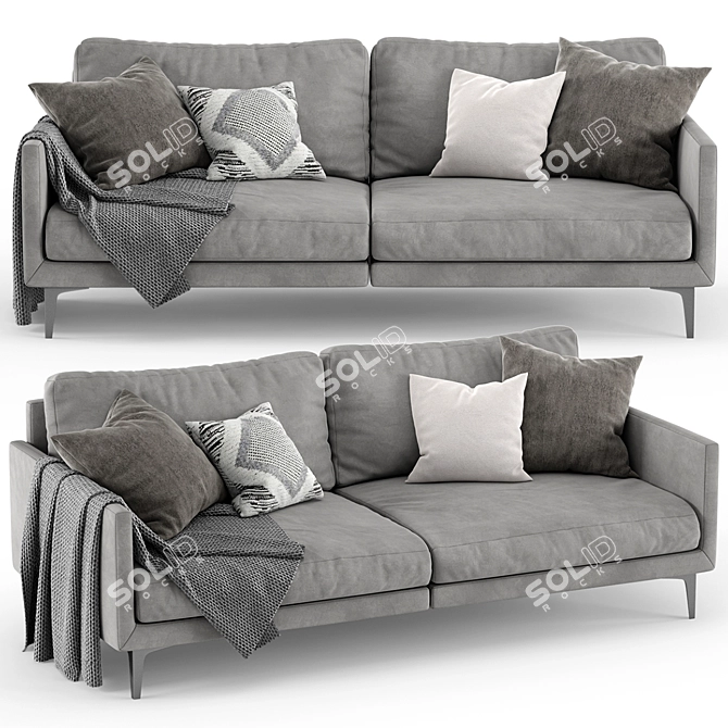 CENTQUATRE Duvivier Canapes: Elegant Sofa for Modern Living 3D model image 1