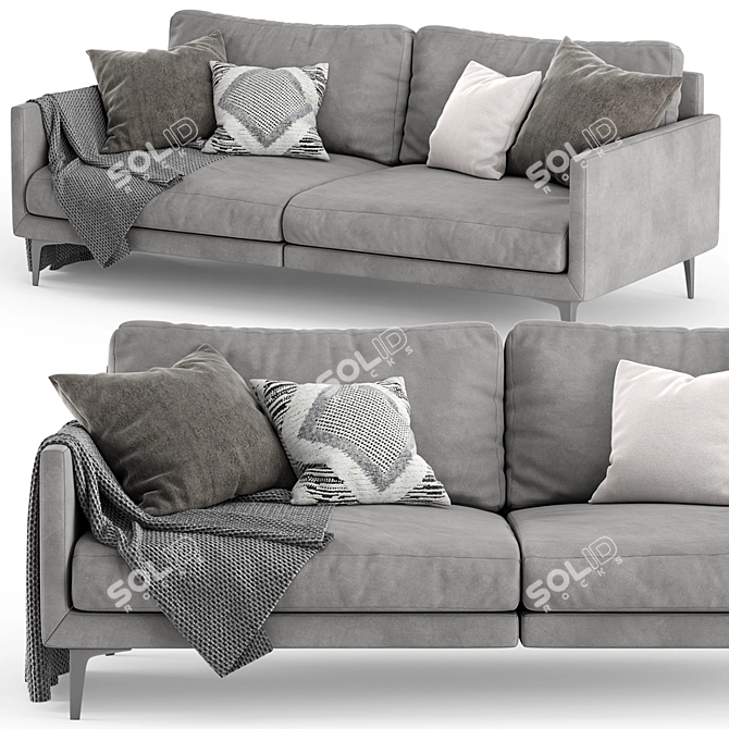 CENTQUATRE Duvivier Canapes: Elegant Sofa for Modern Living 3D model image 2