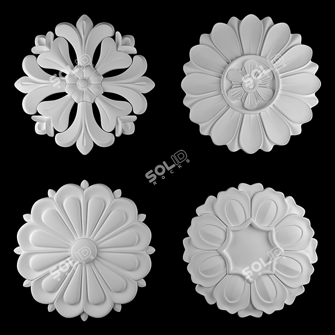 Elegant Rosettes 12 - 2016 Vintage 3D model image 1