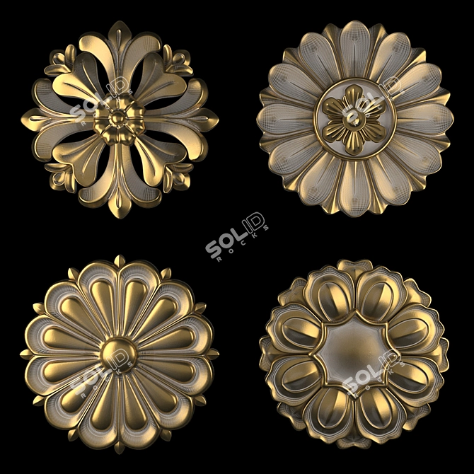 Elegant Rosettes 12 - 2016 Vintage 3D model image 3