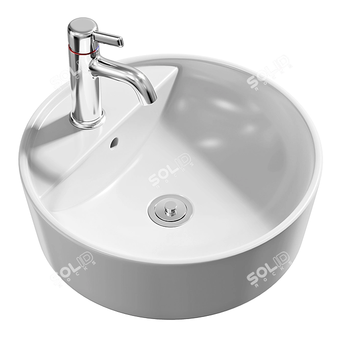 TÖRNVIKEN Washbasin & VOXNAN Mixer Set 3D model image 1