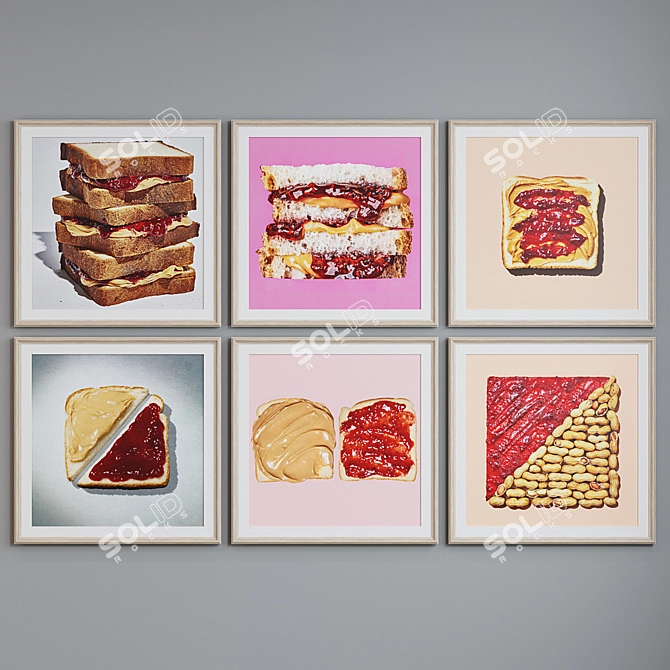 Modern Sandwich Picture Frame Set 3D model image 5