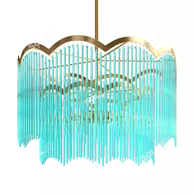 Elegant Arched Waterfall Chandelier 3D model image 1