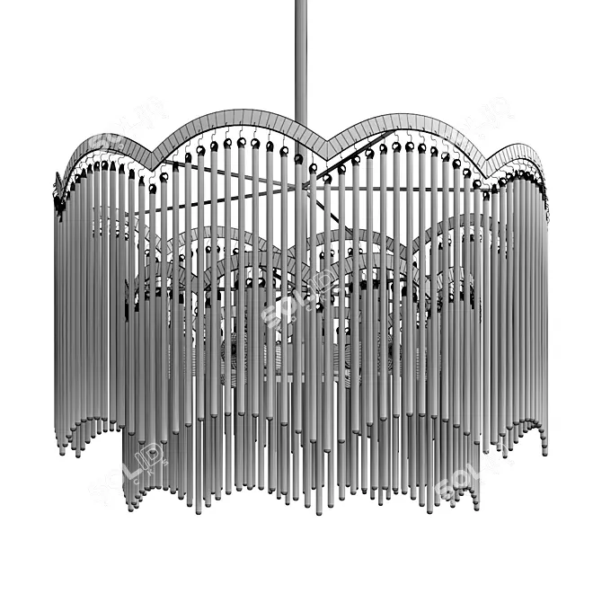 Elegant Arched Waterfall Chandelier 3D model image 4