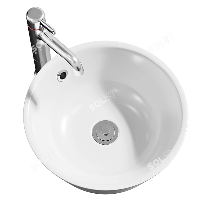 Sleek Kattevik Washbasin & Voxnan Mixer 3D model image 2